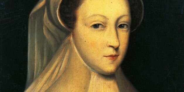 Portrait of Mary Stuart, Italianized into Maria Stuarda (Linlithgow, 1542-Fotheringhay, 1587), Queen of Scots. Painting by Henri Auguste Calixte Cesar Serrur (1794-1865), oil on canvas, 28x15 cm. Versailles, Château De Versailles (Photo by DeAgostini/Getty Images)