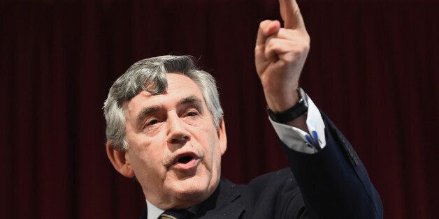 DUNDEE, SCOTLAND - AUGUST 27: Former Prime Minister Gordon Brown attends a Better Together rally on August 27, 2014 in Dundee, Scotland. Both encouraged Scots with postal votes to vote no to independence, as postal ballots are being sent out this week to voters across Scotland. (Photo by Jeff J Mitchell/Getty Images)