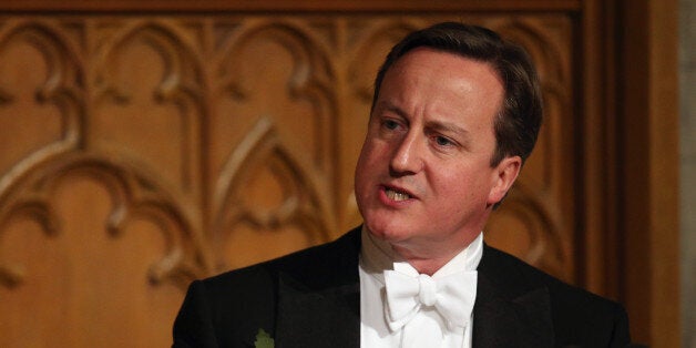 LONDON, ENGLAND - NOVEMBER 11: British Prime Minister David Cameron prepares to deliver his speech in the Guildhall during The Lord Mayor's Banquet on November 11, 2013 in London, England. The New Lord Mayor of London Fiona Woolf is hosting the annual Lord Mayor's Banquet in London's Guildhall which will feature speeches from the Prime Minister and the Archbishop of Canterbury. Alderman Fiona Woolf has been elected as 686th Lord Mayor of the City of London and the second ever woman to hold the