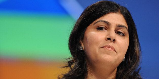 Conservative Party co-chairman Baroness Warsi, opens the first session of the Conservative Party Conference at Manchester Central, Manchester.
