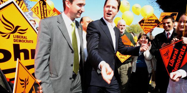 Liberal Democrat Party Leader Nick Clegg, and John Leech (left) Liberal Democrat MP