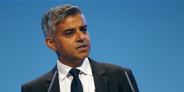 Sadiq Khan, British Shadow Secretary of State for Justice and Shadow Lord Chancellor, delivers his speech during the final day of the Labour party conference in Brighton, east Sussex, south England, on September 25, 2013. AFP PHOTO / ADRIAN DENNIS (Photo credit should read ADRIAN DENNIS/AFP/Getty Images)