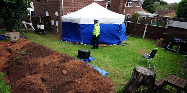 The garden of the house where the remains of William and Patricia Wycherley were found