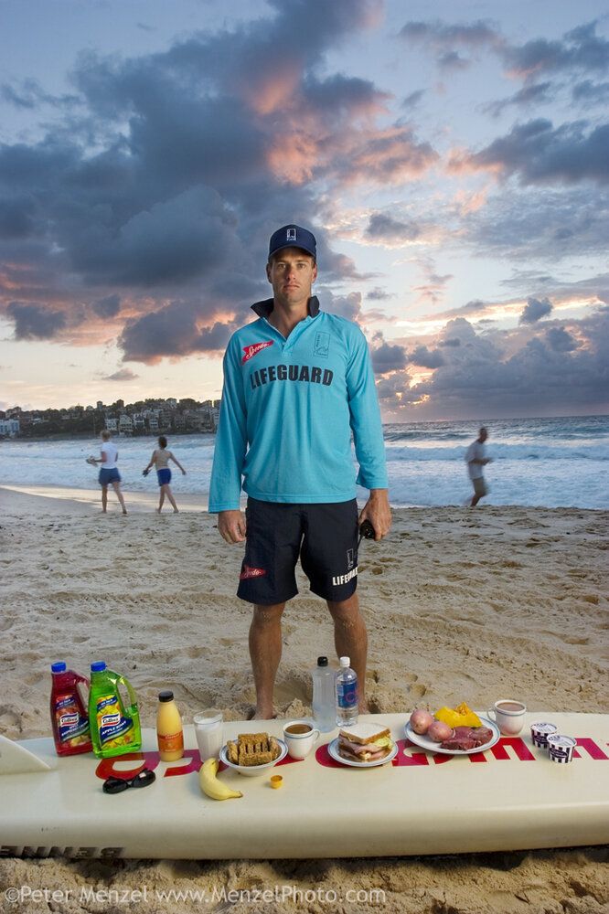 Bruce Hopkins, a Bondi Beach lifeguard (3,700 kcals)
