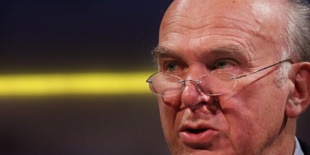 LONDON, ENGLAND - NOVEMBER 19: Vince Cable, Secretary of State for Business, Innovation and Skills, speaks at the Confederation of British Industry's (CBI) annual conference on November 19, 2012 in London, England. The United Kingdom's business leaders have gathered at The Grosvenor House Hotel for their yearly one day conference. (Photo by Peter Macdiarmid/Getty Images)