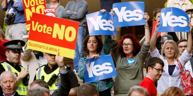 Yes supporters crash a Labour Better Together rally on Buchanan Street in Glasgow, as the campaign ahead of the Scottish independence referendum intensifies.