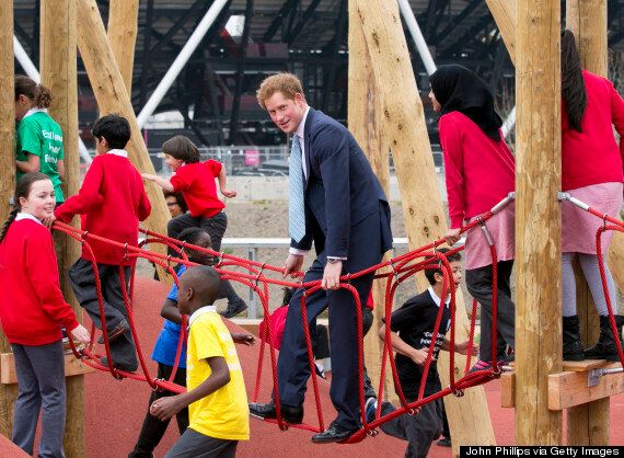 Prince Harry And Boris Johnson Take To Swings At London S New Olympic Park Video Huffpost Uk