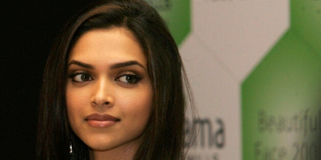 Bollywood actress Deepika Padukone looks on during the launch of Fiama Di Wills Beautiful Face 2008 Hunt, in Mumbai, India, Friday, Sept. 12, 2008. (AP Photo/Rajanish Kakade)