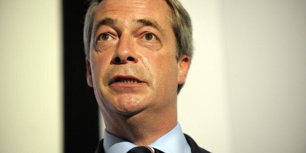 Leader of the UK Independence Party (UKIP) Nigel Farage address a rally to put forward the case against Scottish independence in Glasgow on September 12, 2014. AFP PHOTO/ ANDY BUCHANAN (Photo credit should read Andy Buchanan/AFP/Getty Images)