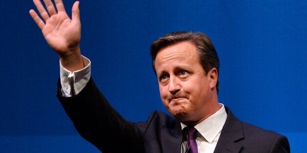 British Prime Minister David Cameron gestures after addressing a press conference in Aberdeen, Scotland, on September 15, 2014, ahead of the referendum on Scotland's independence. British Prime Minister David Cameron on Monday pleaded with Scots to vote against independence in a referendum as Scotland enters the most decisive week in its modern history. AFP PHOTO / BEN STANSALL (Photo credit should read BEN STANSALL/AFP/Getty Images)