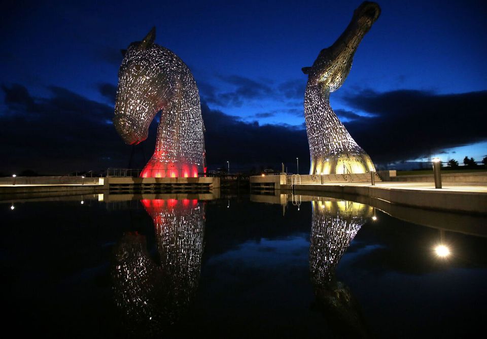 Lighting test for the The Kelpies