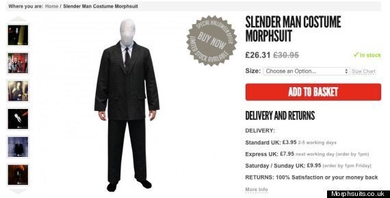 Morphsuits White Morphmask Slenderman Costume Adult Masks Halloween White  One Size 