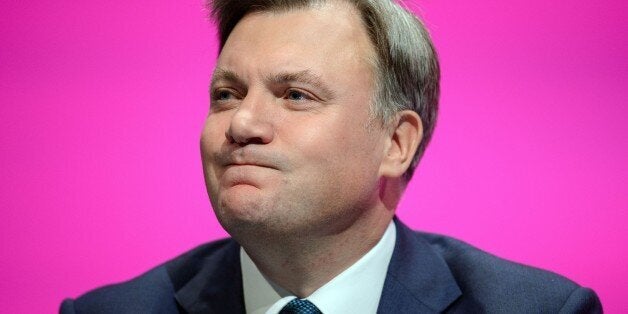 Britain's Shadow Chancellor Ed Balls addresses delegates during the second day of the Labour Party conference in the main hall of Manchester Central, in Manchester, on September 22, 2014. AFP PHOTO/LEON NEAL (Photo credit should read LEON NEAL/AFP/Getty Images)