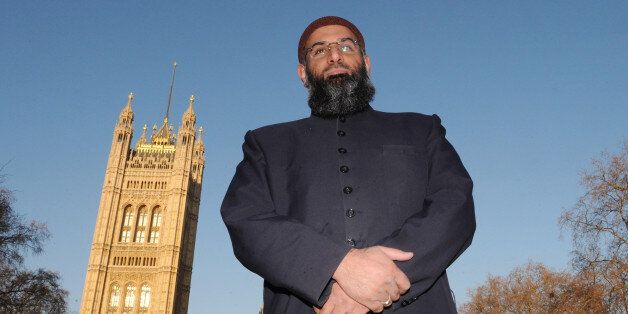 Anjem Choudary of Islam4UK outside the Palaces of Westminster in central London. Any protest march which offended the families of soldiers killed and injured in Afghanistan would be considered