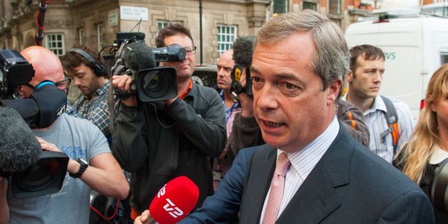 UKIP Leader Nigel Farage speaks to the media in Westminster, central London, following the Scottish electorate's rejection of independence.