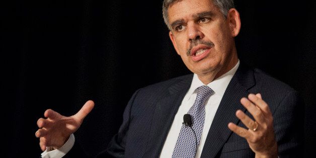 Mohamed El-Erian, chief executive officer and co-chief investment officer of Pacific Investment Management Company LLC (PIMCO), speaks during the 2013 Bretton Woods Committee International Council Meeting in Washington, D.C., U.S., on Thursday, Oct. 10, 2013. El-Erian said developing nations will remain volatile because of U.S. political turmoil. Photographer: Pete Marovich/Bloomberg via Getty Images