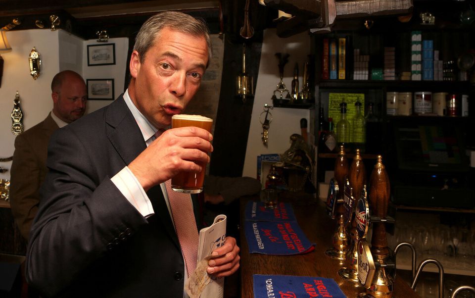 Nigel Farage on the local election campaign trail