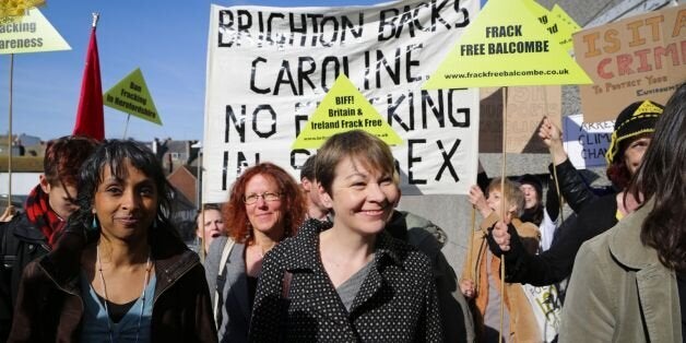 Green Party MP Caroline Lucas arrives at Brighton Magistrates' Court where she faces two charges of wilful obstruction of the highway and breaching section 14 of the Public Order Act following her arrest at the height of the anti-fracking protests outside energy firm Cuadrilla's exploratory oil drilling site on the outskirts of Balcombe on August 19 last year.