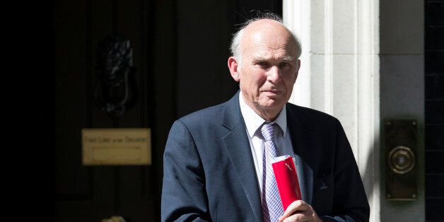 LONDON, ENGLAND - JUNE 10: Business Secretary Vince Cable leaves Number 10 Downing Street after attending the weekly Cabinet meeting on June 10, 2014 in London, England. British Prime Minster David Cameron has backed Education Secretary Michael Gove's proposals for schools in England to promote 'British values'. (Photo by Oli Scarff/Getty Images)