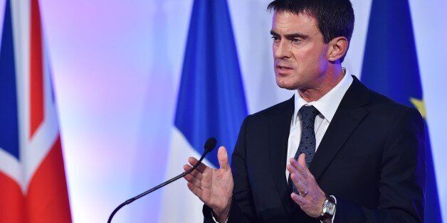 French Prime Minister Manuel Valls delivers a speech at the Guildhall in London, on October 6, 2014. French Prime Minister Manuel Valls on Monday defended his Socialist government against a stream of criticism of its economic and business reforms during a visit to London. AFP PHOTO/BEN STANSALL (Photo credit should read BEN STANSALL/AFP/Getty Images)