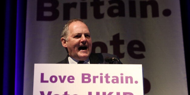 TORQUAY, ENGLAND - MARCH 01: William Dartmouth UKIP MEP speaks on stage at the UKIP 2014 Spring Conference at the Riviera International on March 1, 2014 in Torquay, England. The anti-European Union UK Independence Party leader Nigel Farage is looking to galvanise support ahead of May's European Parliament elections when they hope to win the most seats in the contest, building on its strong poll ratings and success in last year's local elections. (Photo by Matt Cardy/Getty Images)