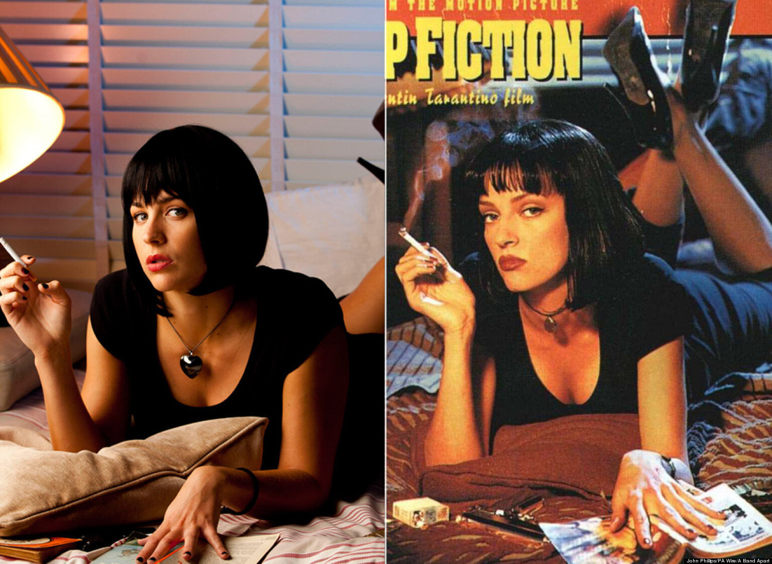 Uma Thurmans Pulp Fiction Pose Recreated By Gemma Atkinson HuffPost UK Entertainment image