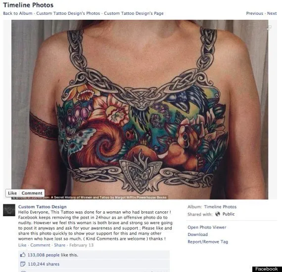 Facebook 'Removes Image Of Breast Cancer Survivor's Double