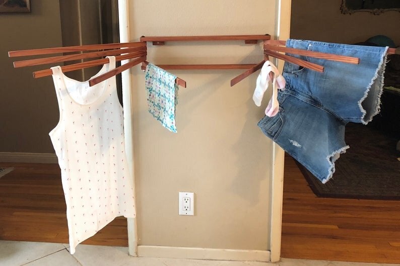 DIY Wall-Mounted Clothes Drying Rack