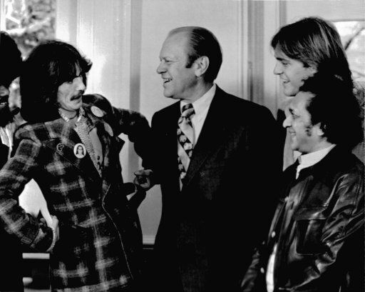 Ravi Shankar with President Gerald Ford and George Harrison