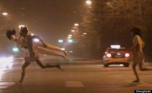 Pictures Of Anonymous Naked Woman Chasing Naked Man Carrying Sex Doll  Through Beijing Go Viral