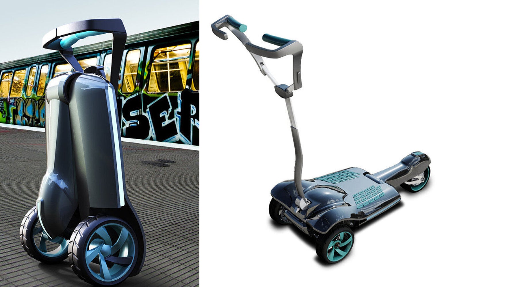 Amir Zaid's MUVe Electric Commuter Scooter Folds Up Into A Suitcase