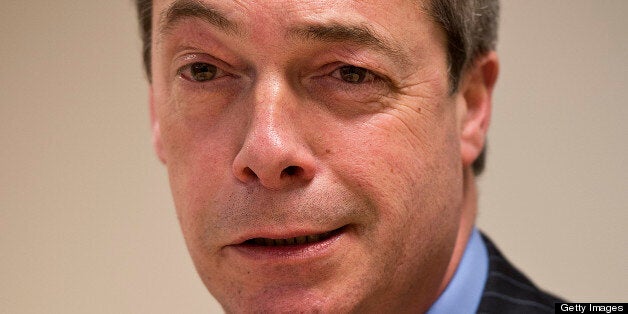 UK Independent Party (UKIP) leader Nigel Farage speaks during a press conference following their second place in the Eastleigh by-election in Eastleigh, Hampshire , southern England, on March 1, 2013. The UK Independence Party condemned the Conservatives to third place in a contest billed as the most important British by-election in a generation. UKIP leader Nigel Farage insisted the party's best ever result in a British election was not a 'protest vote'. AFP PHOTO / BEN STANSALL (Photo credit should read BEN STANSALL/AFP/Getty Images)