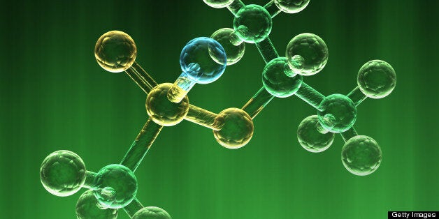 The molecular model of sarin, a nerve agent used in chemical weapons