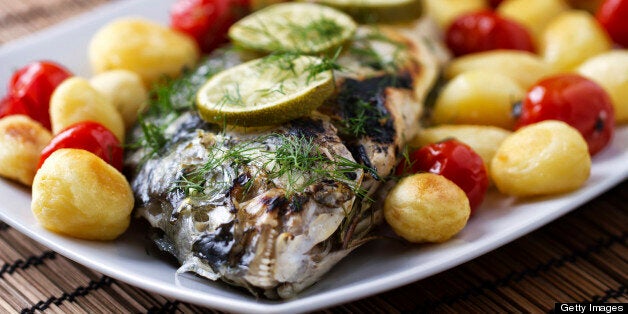 Grilled sea bream