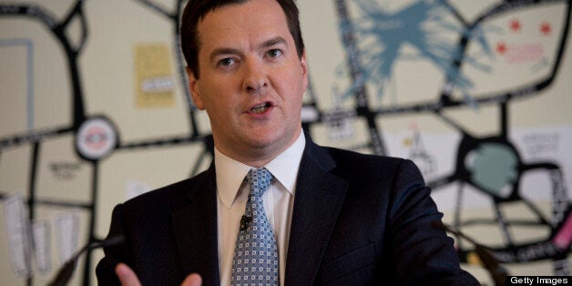 LONDON - APRIL 25: Chancellor George Osborne delivers a speech at media company Unruly, on April 25, 2013 in London England. The visit comes as the Office for National Statistics announced that the UK has avoided a triple-dip recession, with the economy growing 0.3% during the first quarter of 2013. (Photo by Chris Harris - WPA Pool/Getty Images)