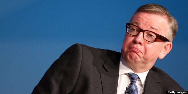 BIRMINGHAM, ENGLAND - OCTOBER 09: Michael Gove, Secretary of State for Education speaks at the Conservative party conference in the International Convention Centre on October 9, 2012 in Birmingham, England.Today's penultimate day of the annual, four-day Conservative party conference features speeches from Cabinet ministers and the Mayor of London. (Photo by Matt Cardy/Getty Images)