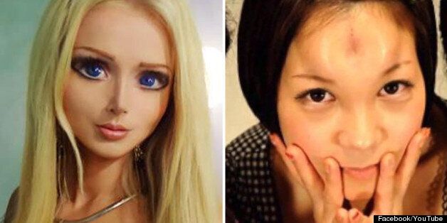Real-life Barbie and bagel heads