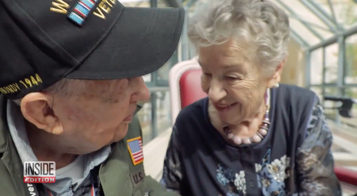 KT Robbins (left) and Jeannine Pierson were reunited after 75 years apart.