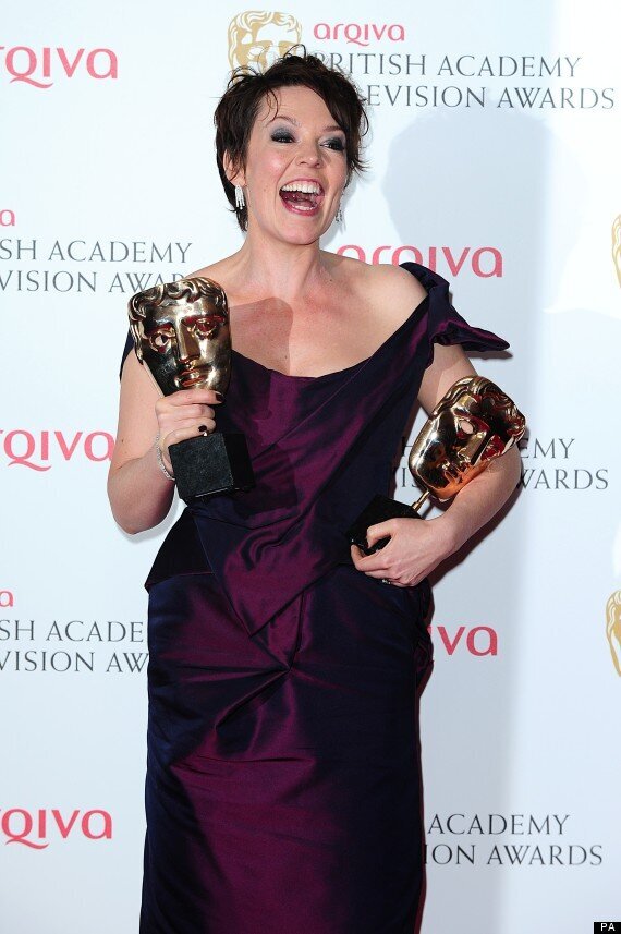 olivia colman bafta dress