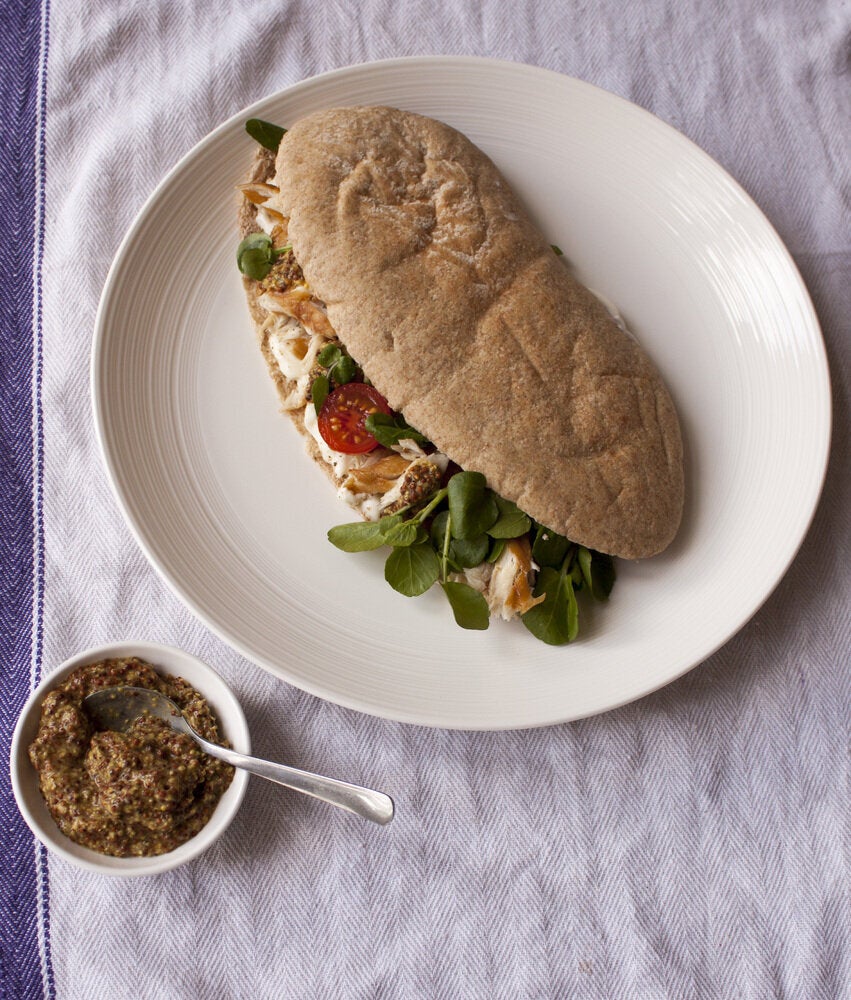 Wholemeal Pitta Bread With Smoked Mackerel