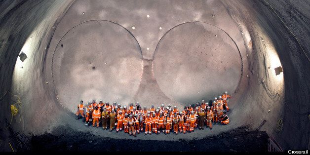 Workers in one of the world’s largest man-made caverns at Stepney Green in London