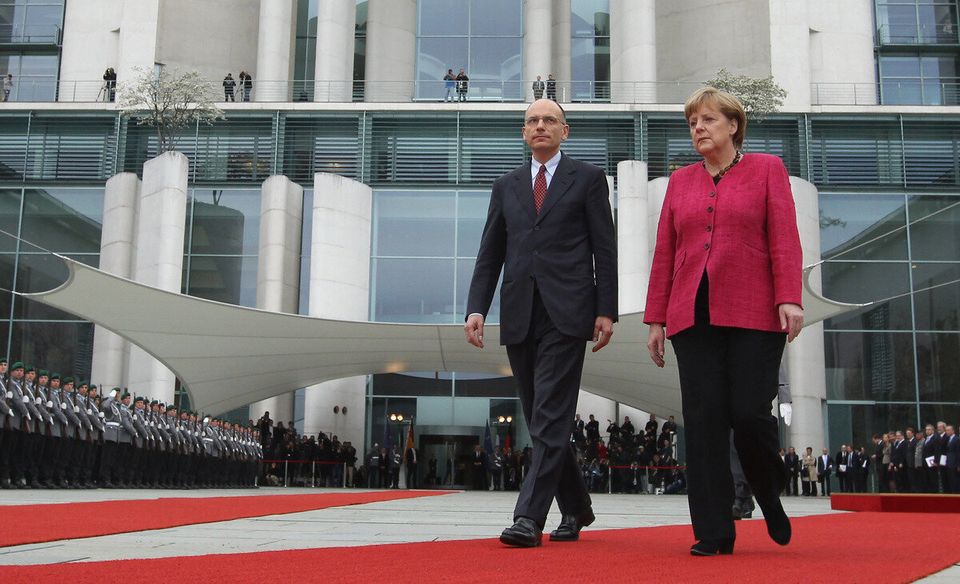 New Italian Prime Minister Letta Meets With Merkel In Berlin