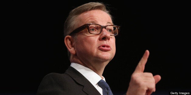 BIRMINGHAM, ENGLAND - OCTOBER 09: Michael Gove, Secretary of State for Education, speaks at the Conservative party conference in the International Convention Centre on October 9, 2012 in Birmingham, England.Today's penultimate day of the annual, four-day Conservative party conference features speeches from Cabinet ministers and the Mayor of London. (Photo by Oli Scarff/Getty Images)