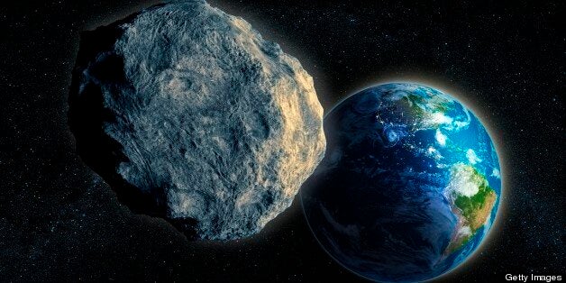 Near-Earth asteroid, computer artwork.