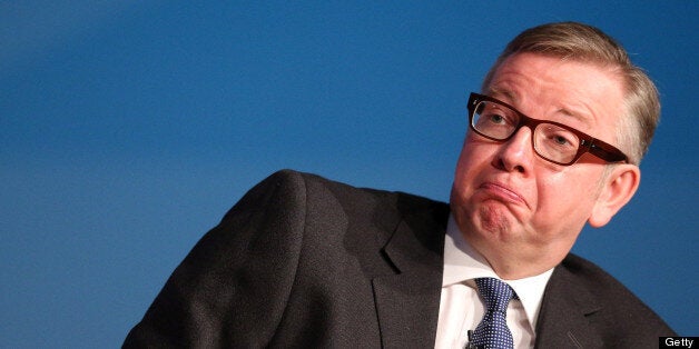 BIRMINGHAM, ENGLAND - OCTOBER 09: Michael Gove, Secretary of State for Education speaks at the Conservative party conference in the International Convention Centre on October 9, 2012 in Birmingham, England.Today's penultimate day of the annual, four-day Conservative party conference features speeches from Cabinet ministers and the Mayor of London. (Photo by Matt Cardy/Getty Images)