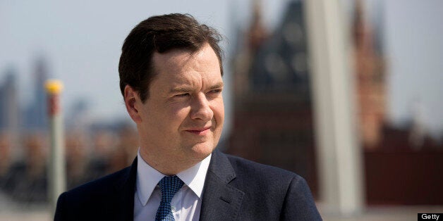 George Osborne, U.K. chancellor of the exchequer, pauses as he tours the construction site of the Francis Crick Institute's new building in London, U.K., on Thursday, June 6, 2013. At 1 million square feet and with as many as 1,500 employees, including 1,250 scientists, the Crick Institute is set to become Europe's largest science research center in one building. Photographer: Simon Dawson/Bloomberg via Getty Images