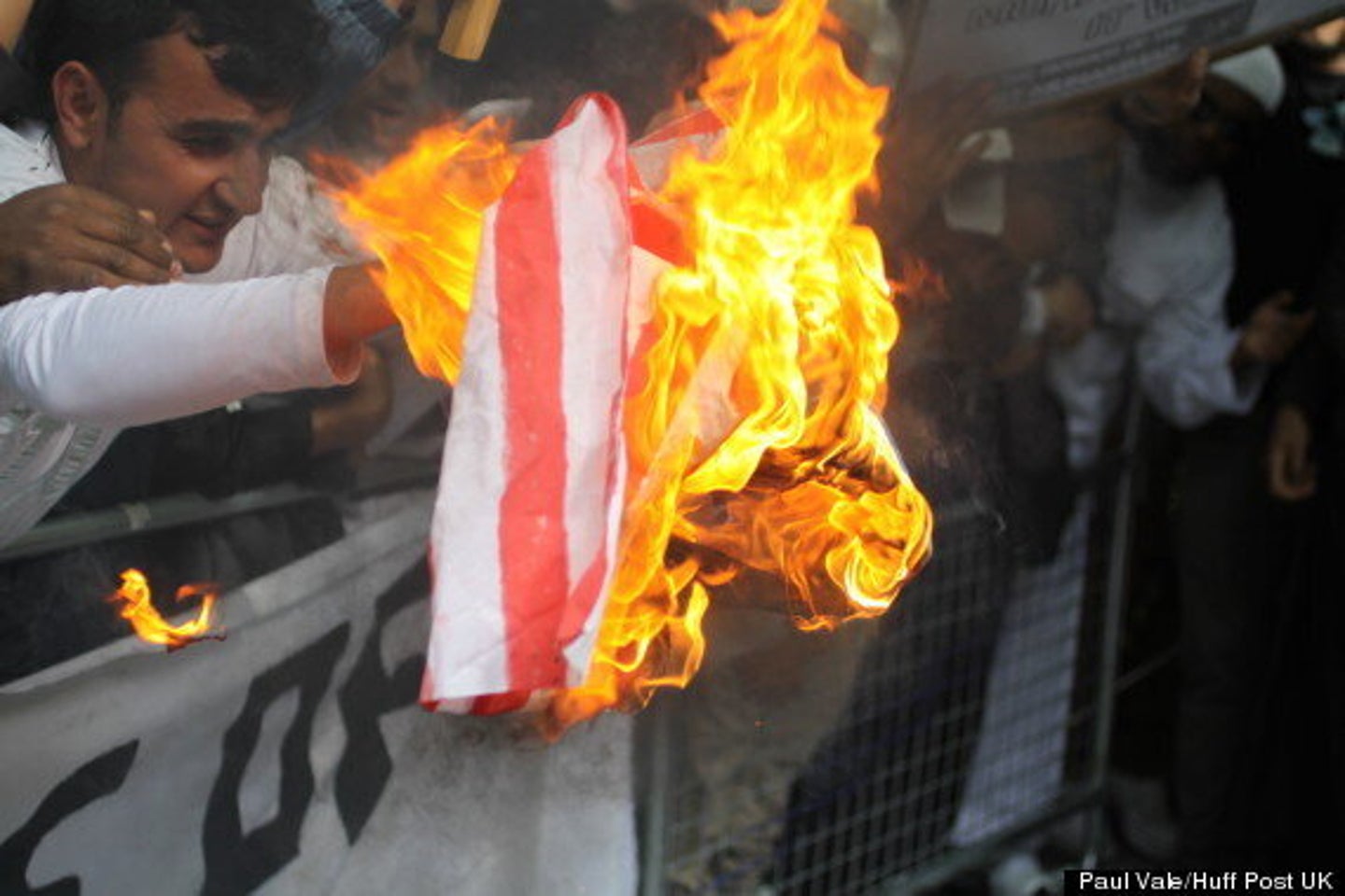 US Embassy Protests: Flag Burned During Demonstration Outside London ...