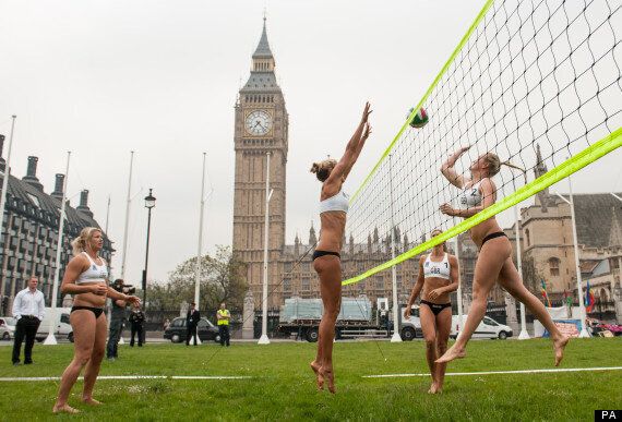London 2012 Team Gb Volleyball Members Show Some Front In Westminster Huffpost Uk Sport