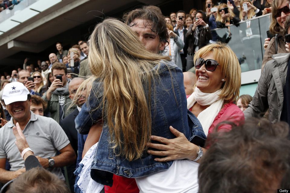 Spain's Rafael Nadal celebrates with his