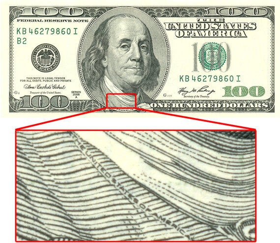 hidden pictures on money